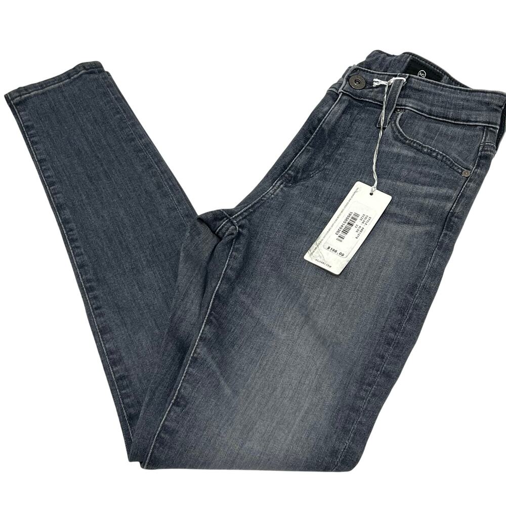 Adriano Goldschmied Farrah HR Skinny Denim Jeans Black Gray Stretch Size 23 NWT